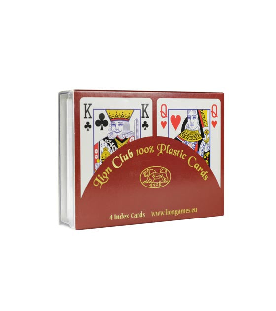 Lion Club Bridge Spielkarten Set 100% Plastik blau & rot 412505