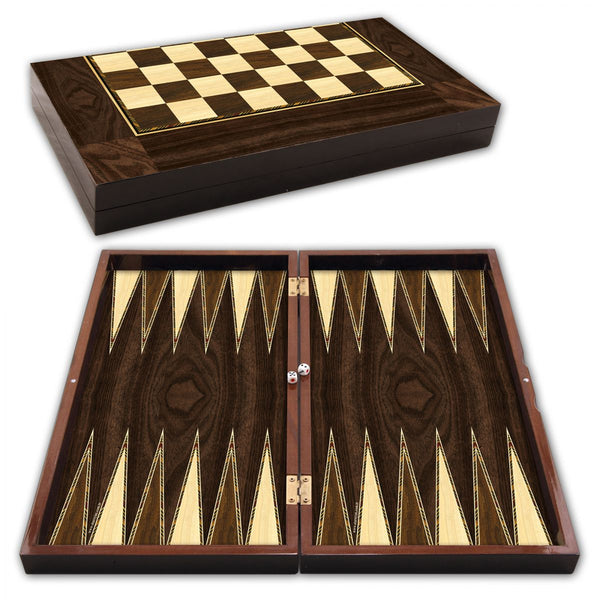Backgammon Star Polyester Walnuss Tavla